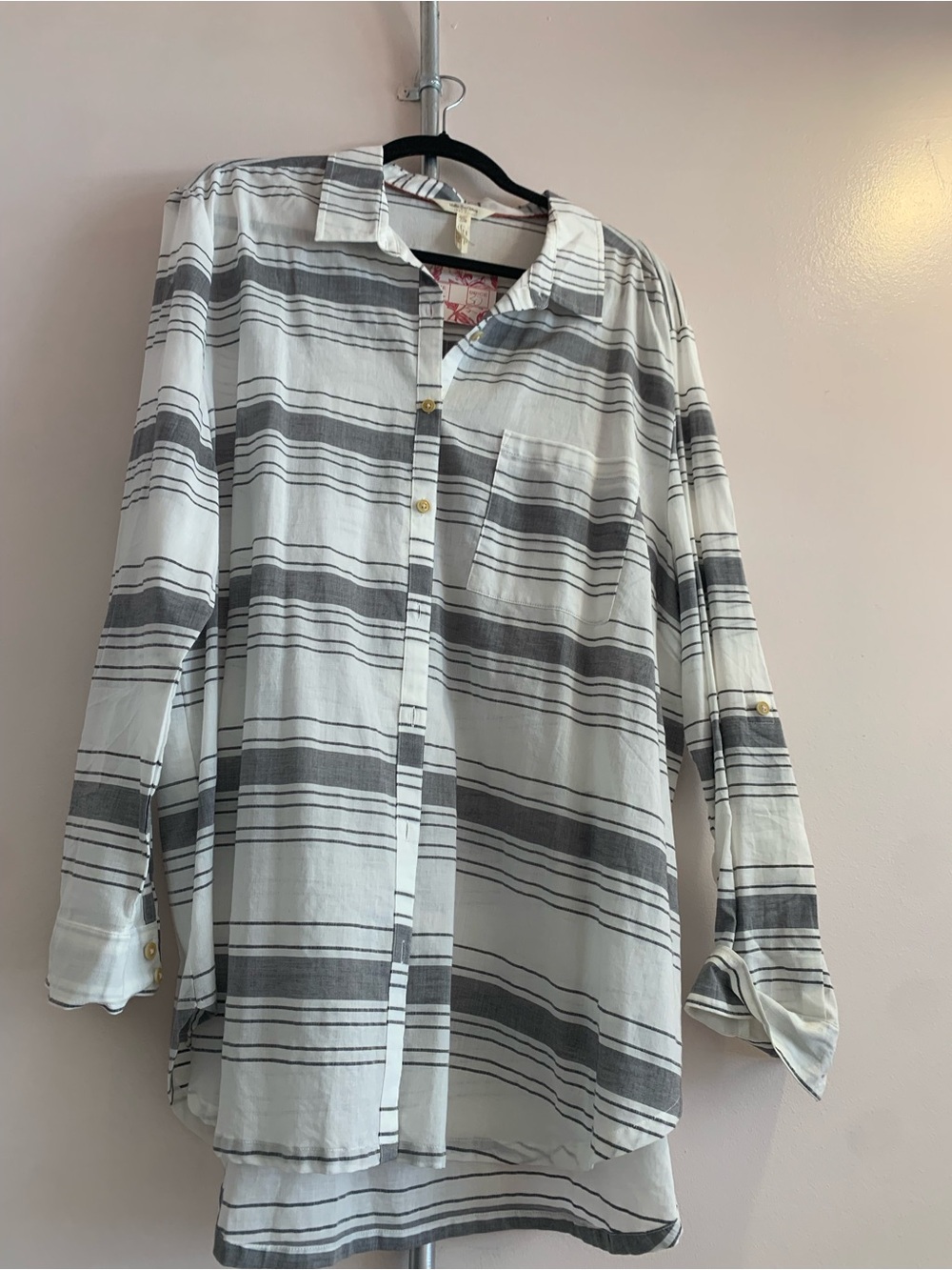 Matilda Jane White & Gray Striped Button-Down Shirt